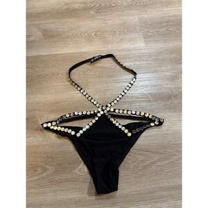 For Love & Lemons Halter String Thong Embellished Strappy‎ XXS